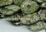 CRH48 15.5 inches 18*25mm flat teardrop rhyolite beads wholesale