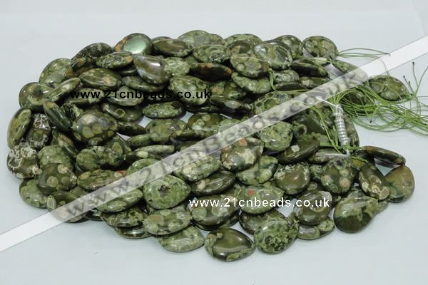 CRH48 15.5 inches 18*25mm flat teardrop rhyolite beads wholesale