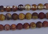 CRH510 15.5 inches 4mm round matte rhyolite gemstone beads