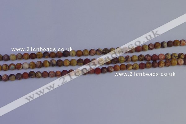CRH510 15.5 inches 4mm round matte rhyolite gemstone beads