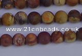 CRH511 15.5 inches 6mm round matte rhyolite gemstone beads