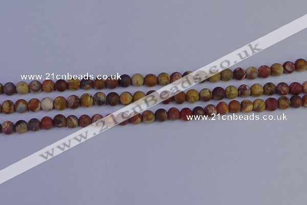 CRH511 15.5 inches 6mm round matte rhyolite gemstone beads