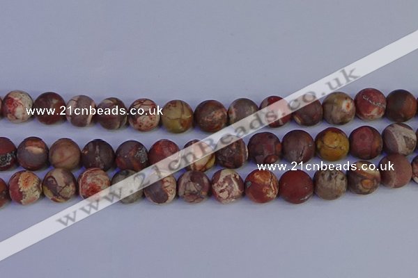 CRH515 15.5 inches 14mm round matte rhyolite gemstone beads