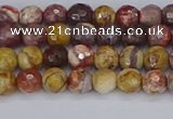 CRH518 15.5 inches 4mm faceted round rhyolite gemstone beads