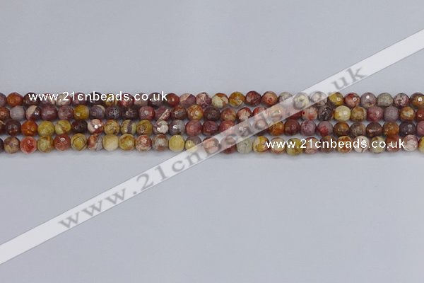 CRH518 15.5 inches 4mm faceted round rhyolite gemstone beads