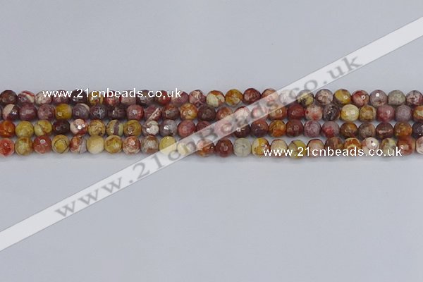 CRH519 15.5 inches 6mm faceted round rhyolite gemstone beads