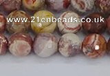 CRH520 15.5 inches 8mm faceted round rhyolite gemstone beads