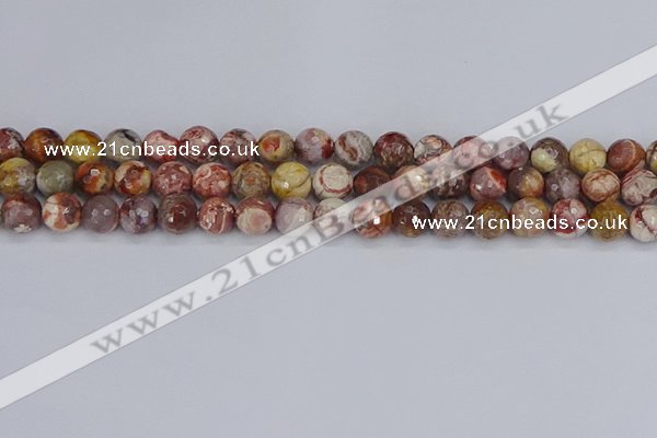 CRH520 15.5 inches 8mm faceted round rhyolite gemstone beads