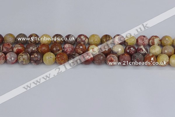 CRH521 15.5 inches 10mm faceted round rhyolite gemstone beads