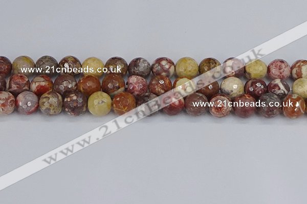 CRH522 15.5 inches 12mm faceted round rhyolite gemstone beads