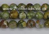 CRH526 15.5 inches 4mm faceted round rhyolite beads wholesale