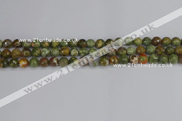 CRH527 15.5 inches 6mm faceted round rhyolite beads wholesale