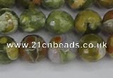 CRH529 15.5 inches 10mm faceted round rhyolite beads wholesale