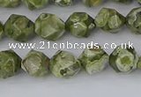 CRH535 15.5 inches 6mm faceted nuggets rhyolite gemstone beads