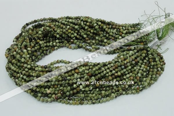 CRH54 15.5 inches 4mm faceted round rhyolite beads wholesale