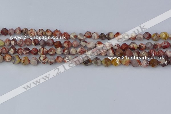 CRH547 15.5 inches 6mm faceted nuggets rhyolite gemstone beads