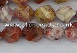 CRH549 15.5 inches 10mm faceted nuggets rhyolite gemstone beads