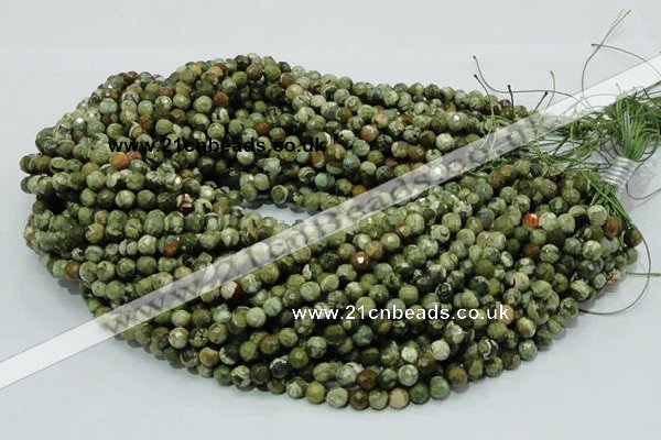 CRH55 15.5 inches 6mm faceted round rhyolite beads wholesale