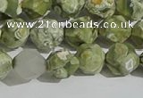 CRH555 15.5 inches 10mm faceted nuggets matte rhyolite gemstone beads