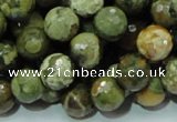 CRH58 15.5 inches 12mm faceted round rhyolite beads wholesale