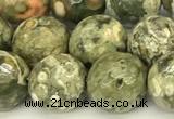 CRH581 15 inches 8mm faceted round rhyolite beads wholesale