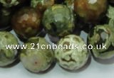 CRH60 15.5 inches 18mm faceted round rhyolite beads wholesale