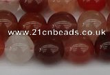 CRH603 15.5 inches 10mm round red rabbit hair quartz beads