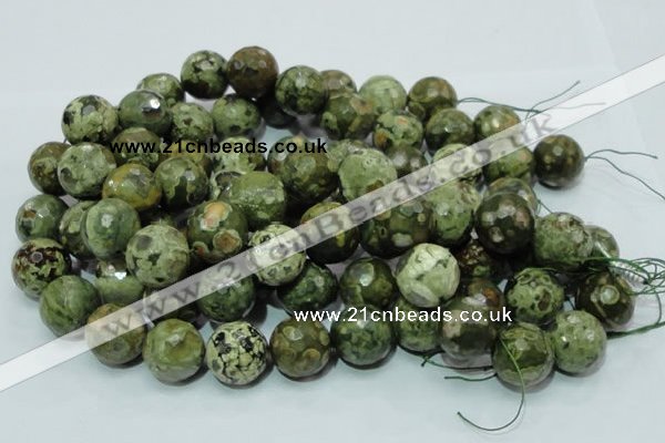 CRH61 15.5 inches 20mm faceted round rhyolite beads wholesale