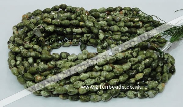 CRH64 15.5 inches 10*14mm faceted teardrop rhyolite beads wholesale