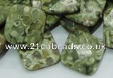 CRH75 15.5 inches 20*20mm faceted rhombic rhyolite beads wholesale