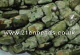 CRH78 15.5 inches 10*14mm faceted rectangle rhyolite beads wholesale