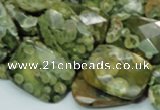 CRH80 15.5 inches 15*20mm faceted rectangle rhyolite beads wholesale