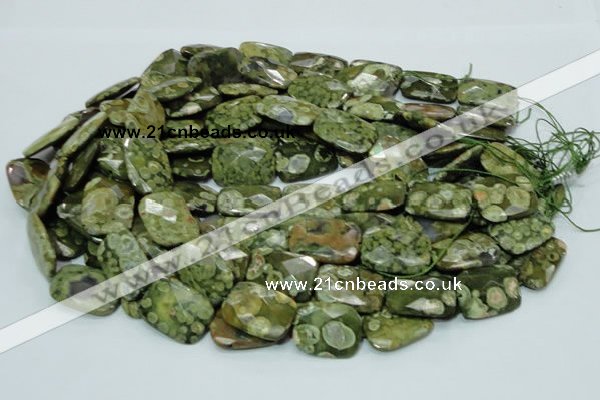 CRH80 15.5 inches 15*20mm faceted rectangle rhyolite beads wholesale