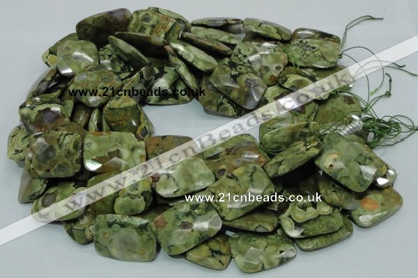 CRH82 15.5 inches 22*30mm faceted rectangle rhyolite beads wholesale