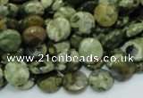 CRH83 15.5 inches 10mm faceted flat round rhyolite beads wholesale