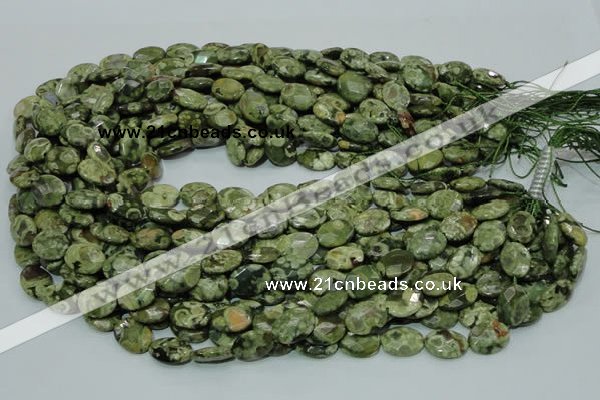 CRH89 15.5 inches 10*14mm faceted oval rhyolite beads wholesale