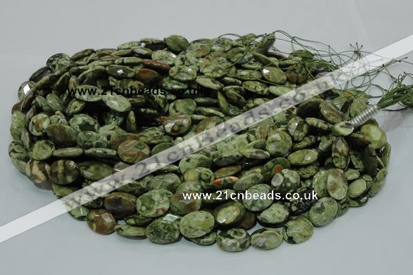 CRH91 15.5 inches 16*20mm faceted oval rhyolite beads wholesale