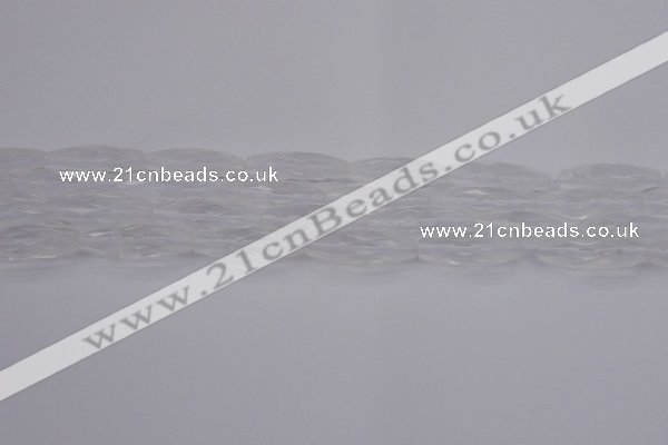 CRI01 15.5 inches 10*30mm faceted rice white crystal beads wholesale