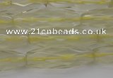 CRI03 15.5 inches 10*30mm faceted rice lemon quartz beads wholesale