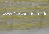 CRI03 15.5 inches 10*30mm faceted rice lemon quartz beads wholesale