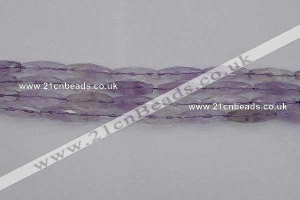 CRI04 15.5 inches 10*30mm faceted rice amethyst beads wholesale