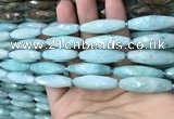 CRI111 15.5 inches 10*30mm faceted rice amazonite gemstone beads