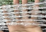 CRI144 15.5 inches 10*30mm faceted rice white crystal beads