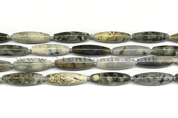 CRI169 15 inches 9*30mm rice ocean agate gemstone beads