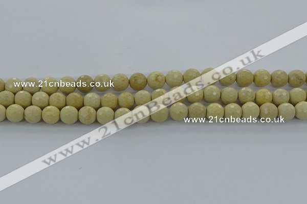 CRI212 15.5 inches 8mm faceted round riverstone beads wholesale