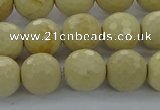 CRI215 15.5 inches 14mm faceted round riverstone beads wholesale