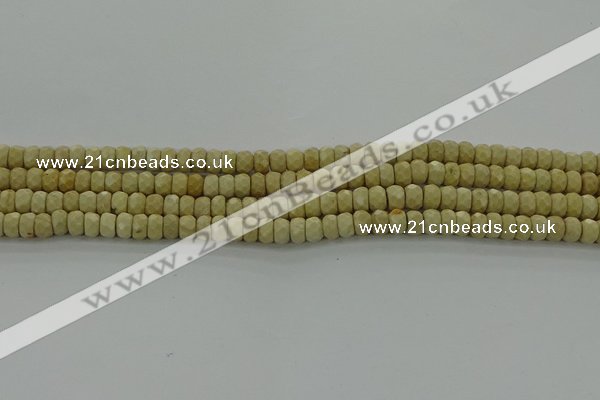 CRI220 15.5 inches 4*6mm faceted rondelle riverstone beads