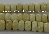 CRI221 15.5 inches 5*8mm faceted rondelle riverstone beads