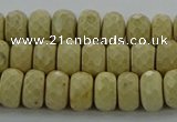 CRI222 15.5 inches 6*10mm faceted rondelle riverstone beads