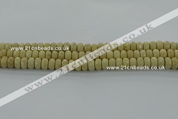 CRI222 15.5 inches 6*10mm faceted rondelle riverstone beads